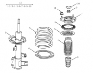 Передний амортизатор Geely Emgrand EC7